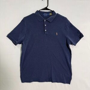 Polo Ralph Lauren Custom Slim Fit Soft Golf Shirt Men's L Navy Colored Pony